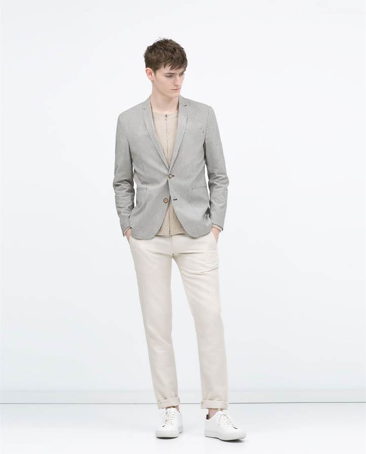 Only & Sons Men's Striped Cotton Blazer