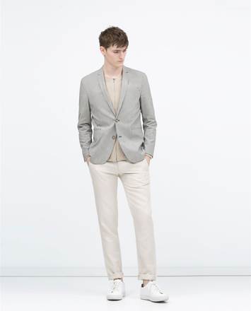 Only & Sons Men's Striped Cotton Blazer