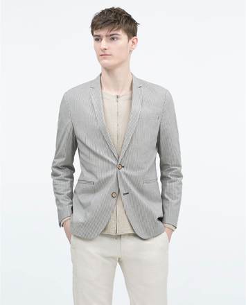 Only & Sons Men's Striped Cotton Blazer