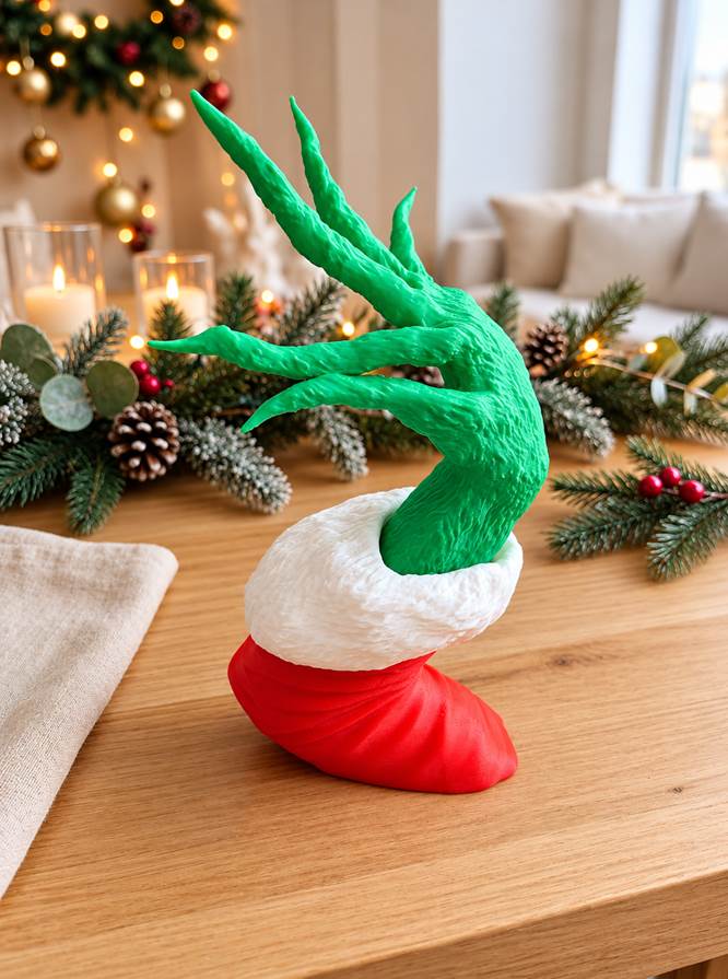 Mão do Grinch 3D Decoração de Parede 